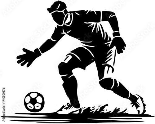 football player kicking ball vector