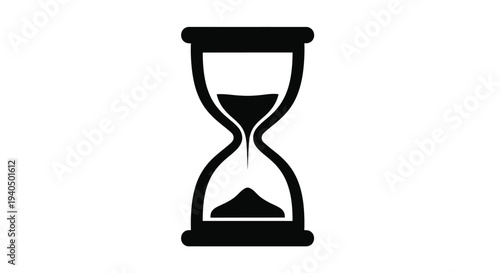 Simple black hourglass design representing time passing a dark silhouette
