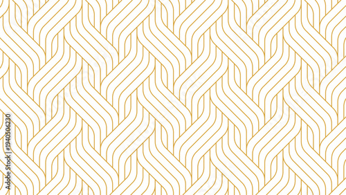 Elegant Golden Wavy Lines Seamless Pattern