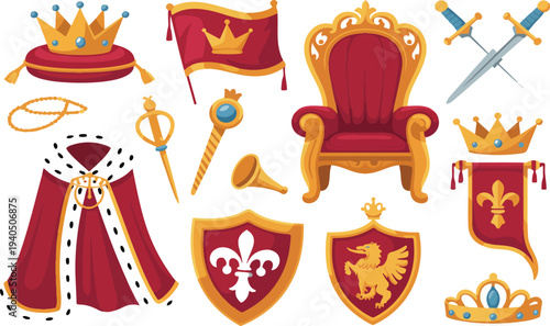 Kids Jumping on Trampoline Vector Set with Children Playing on Bounce Equipment Isolated Cartoon Collection