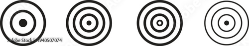 Target Icon Set, Goal and Objective Symbols, Bullseye Vector for Business UI