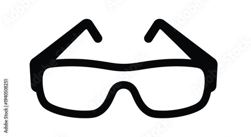 Black outline of stylish sunglasses a minimalist design silhouette