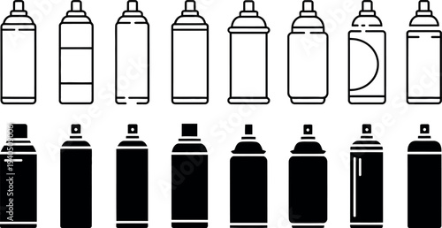 Collection of spray paint cans in various states