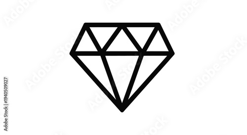 A geometric diamond shape presented as a stark black silhouette