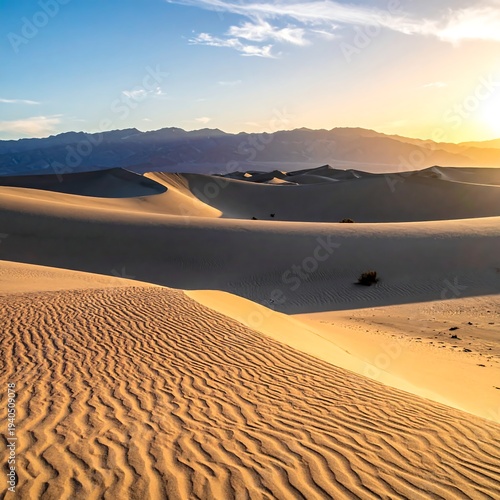 Mesquite Flat Sand Dunes at Sunrise in Death Valley National Park.