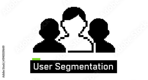 User segmentation icon with three stylized figures representing a group and the text 'User Segmentation' below.