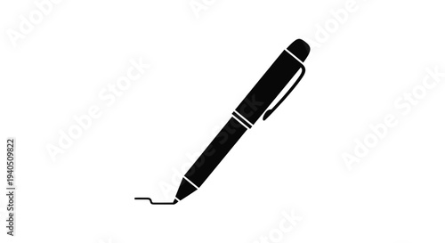 Simple black fountain pen illustration with a distinct silhouette