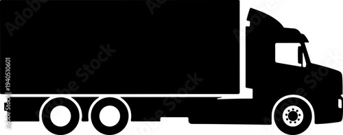 Cargo Delivery Truck Silhouette Vector Illustration

Heavy Duty Transport Lorry Black Silhouette Design

Freight Transport Semi Truck Side View Silhouette
