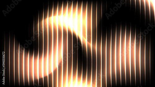 Abstract Neon Glow Wave Background with Vertical Light Lines, Futuristic Glass Gradient Technology Wallpaper