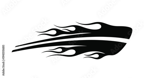 Dynamic flame design with bold lines and a striking silhouette