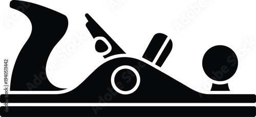 Black vector hand plane icon