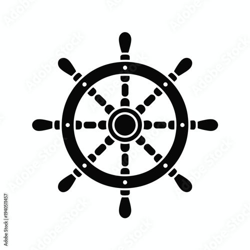 Vector ship steering wheel icon