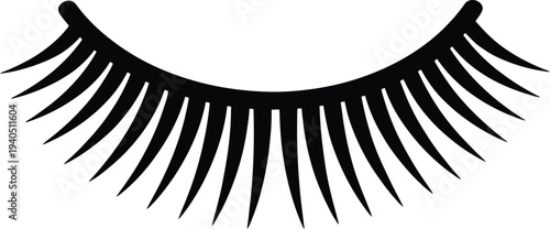 Vector illustration of long black eyelashes, eye lashes