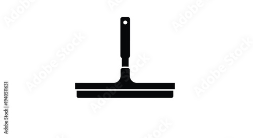 Black squeegee tool isolated on a white background silhouette