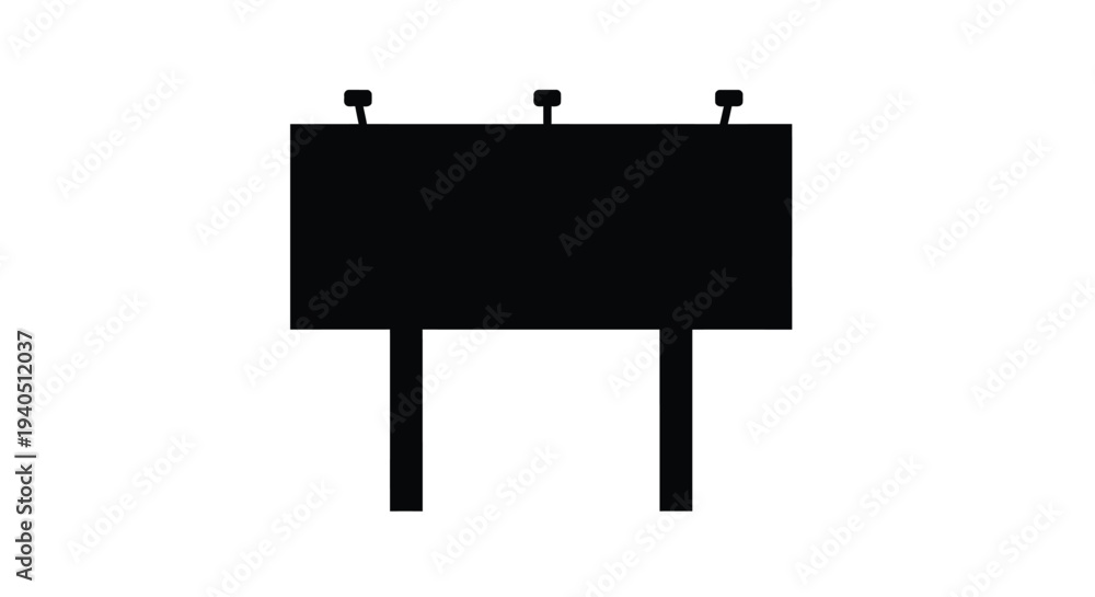 Obraz premium Minimalist black billboard design with three lights a stark silhouette