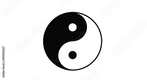 Yin and yang symbol a classic representation of duality silhouette