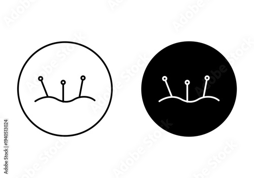 Acupuncture icon with editable stroke. Black solid icons