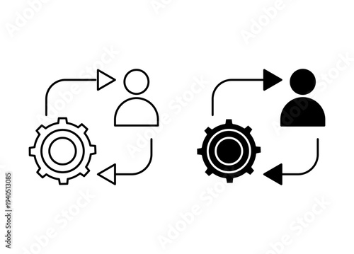 Photos Approach icon with editable stroke. Black solid icons
