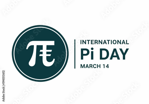 International pi day march 14 logo and text graphic