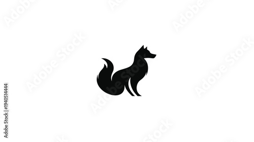 Minimalist black fox silhouette vector icon. Stylized animal illustration graphic for branding, logo design, or web element.
