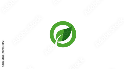 Green Leaf in Circle Icon Symbolizing Nature, Environment, Eco-Friendly Concepts, Sustainability, and Organic Growth