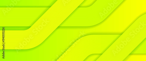 Modern Neon Yellow Abstract Geometric Background. A vibrant vector illustration featuring layered 3D-style diagonal bands with soft shadows and linear textures. Perfect for high-energy tech branding.
