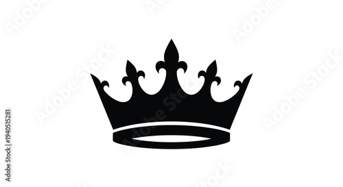 Elegant black crown design against a white background a royal silhouette
