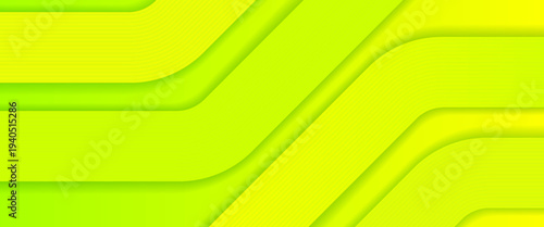 Modern Neon Yellow Abstract Geometric Background. A vibrant vector illustration featuring layered 3D-style diagonal bands with soft shadows and linear textures. Perfect for high-energy tech branding.