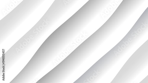 Abstract white wavy motion background with soft diagonal fluid curves. dynamic motion.