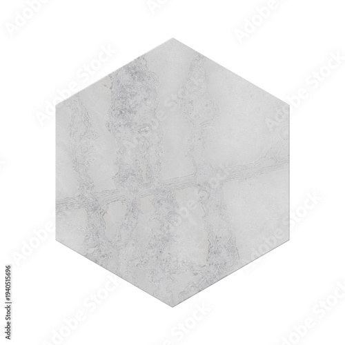 Photos Hexagonal white marble paver top view isolated