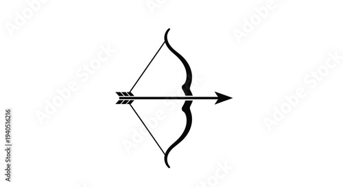 Black bow and arrow illustration with a striking silhouette