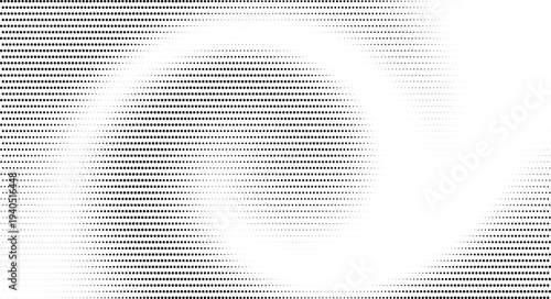 Illustration of a halftone pattern of black dots on white background getting smaller