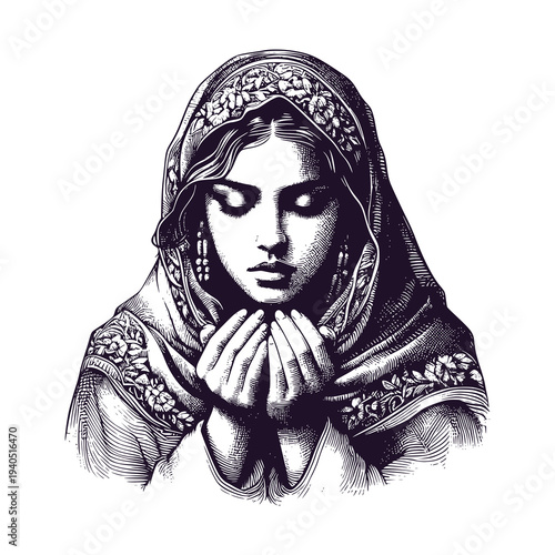 Muslim woman praying