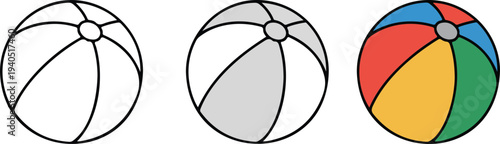 Minimal assault rifle icon set with outline dark gray and orange variations modern firearm illustration isolated on white