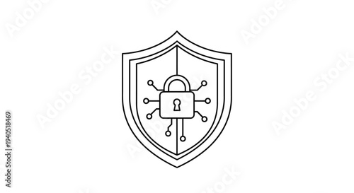 Shield with bug and lock symbol.