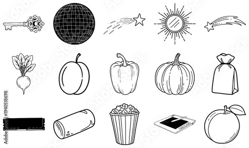 Black and white line of various line black and white 37