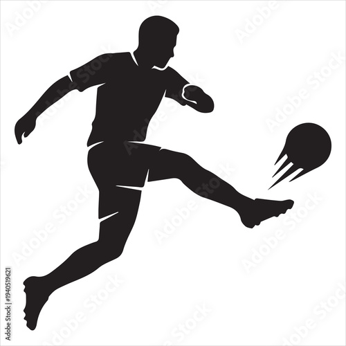Wallpaper Mural A black vector illustration featuring a diverse sports silhouette collection of a soccer footballer, tennis athlete, and running runner in action during a fitness competition exercise Torontodigital.ca