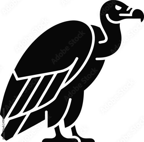Black vulture icon vector