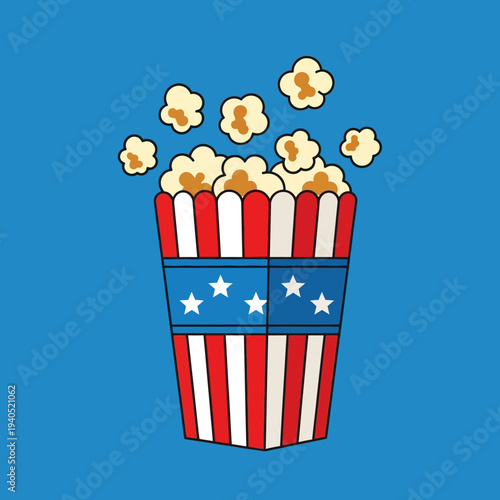 Popcorn Bucket with American Flag Design, Festive Snack for Celebrations