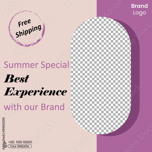 Social Media Post Template Square Banner for Business Marketing Promotion Instagram Flyer Vector EPS