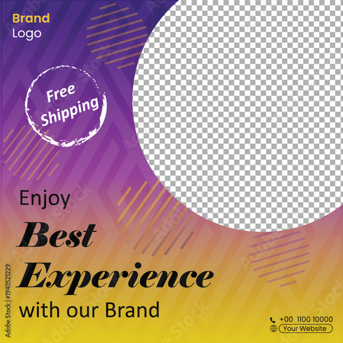 Social Media Post Template Square Banner for Business Marketing Promotion Instagram Flyer Vector EPS