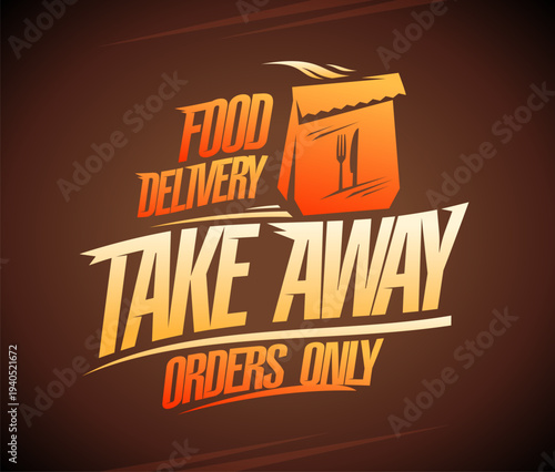 Food delivery and take away vector banner template