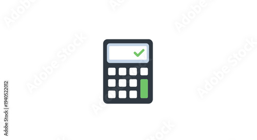 Simple Black Calculator with Green Button.