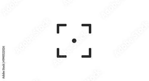 Simple Black Camera Focus Icon Symbol.