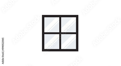 Simple black four pane window.