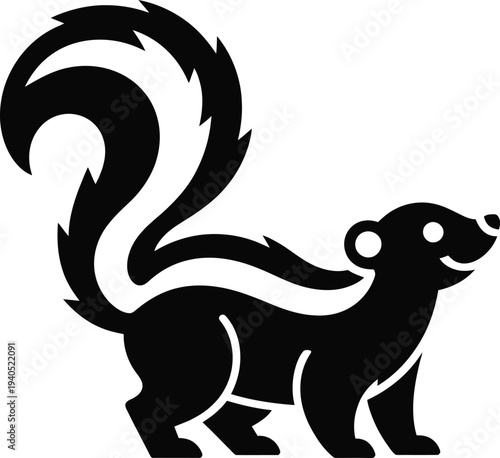 Black skunk icon vector