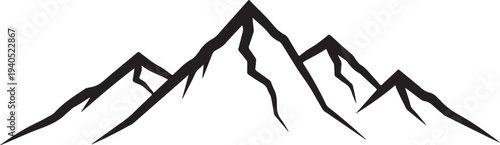 Vector mountain range silhouette icon