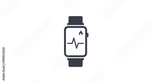 Smartwatch with heart rate monitor screen.