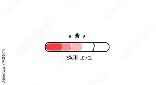 Skill level meter with stars.