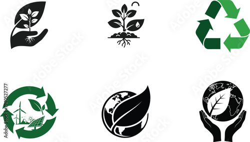 World environment day eco friendly symbols and icons for conservation